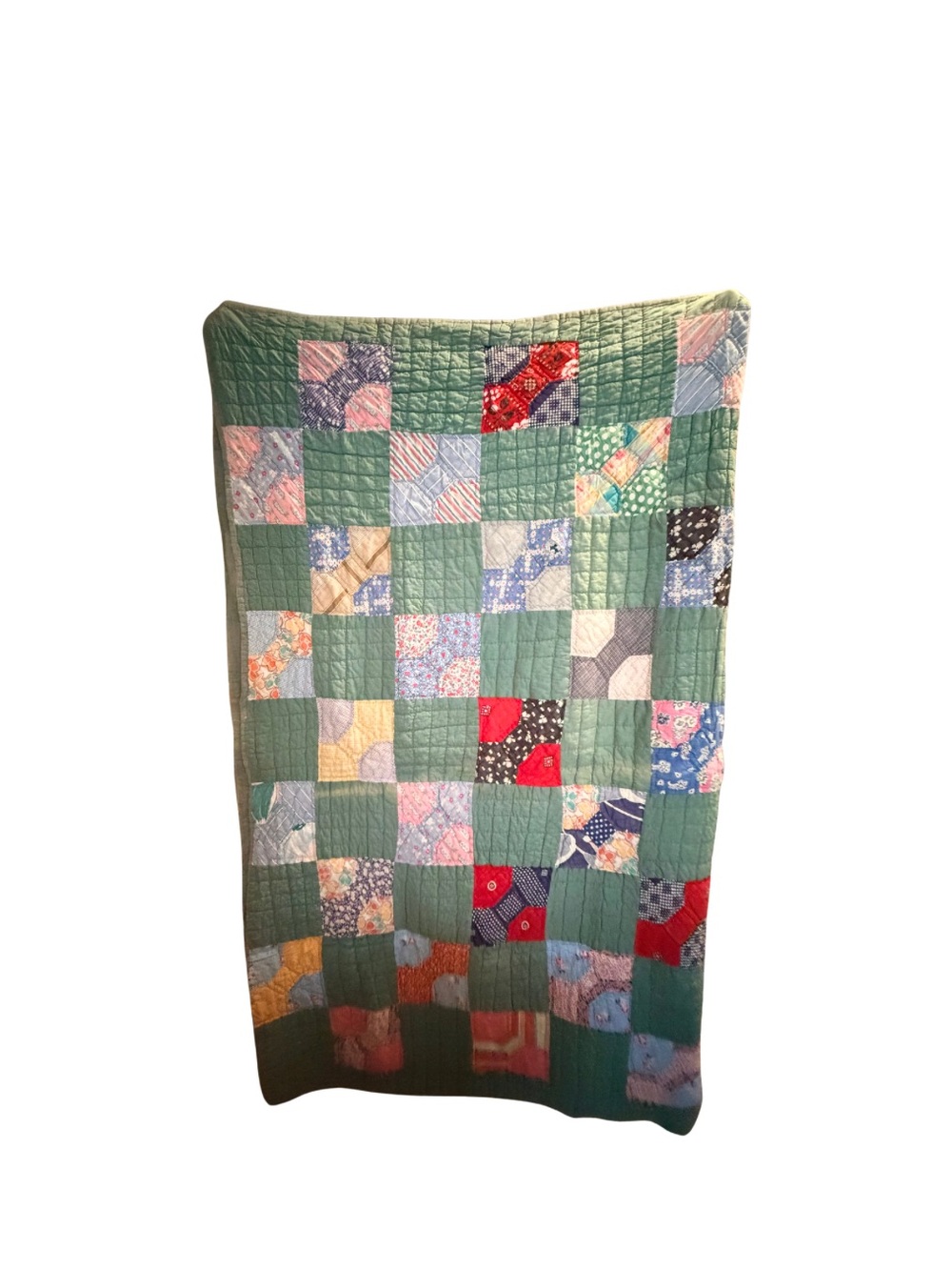 Vintage 1930s/40s Bow Tie Patchwork "Cutter" Quilt 64x74”